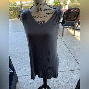 NWOT LOGO by Lori Goldstein Charcoal Tank Top